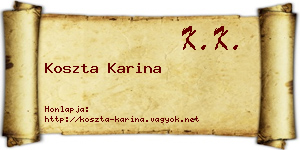 Koszta Karina névjegykártya